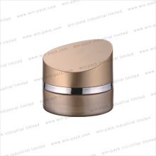 Luxury Cosmetic Cream Glass Jar 30g 50g Cream Jar Wholesale with Shiny Metal Aluminum Collar